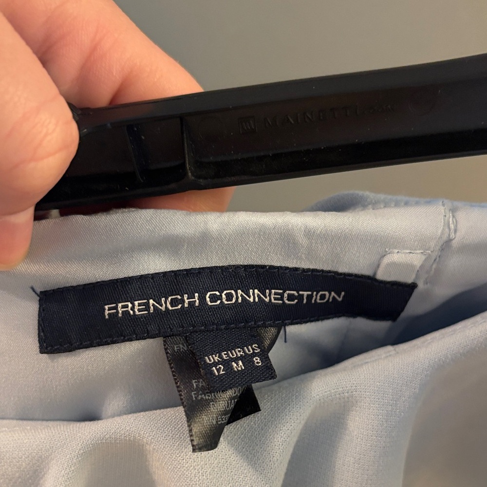 French Connection Light Blue Ruffle Off-Shoulder Dress - Picture 4 of 6
